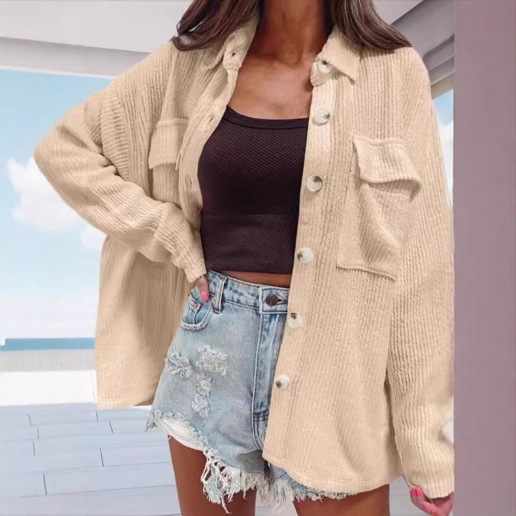 Damen lässige Hemdjacke in strukturiertem Material Drune