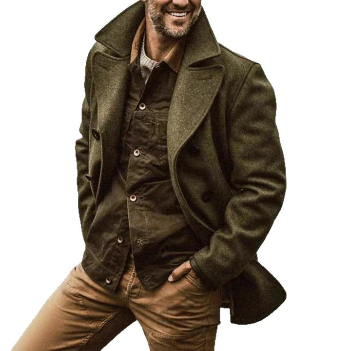 Herren stilvolle Wolljacke im doppelten Schnitt Drune