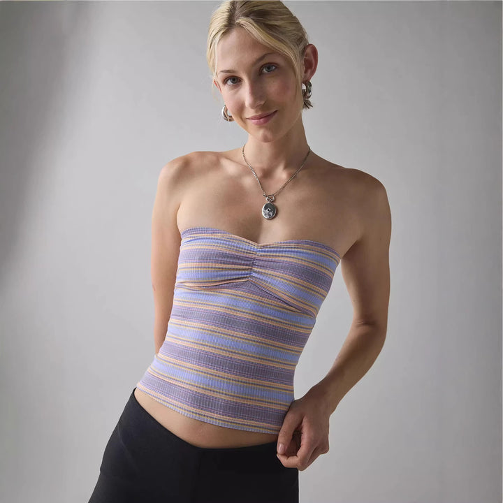 Damen Bandeau-Top mit raffinierten Streifen Drune