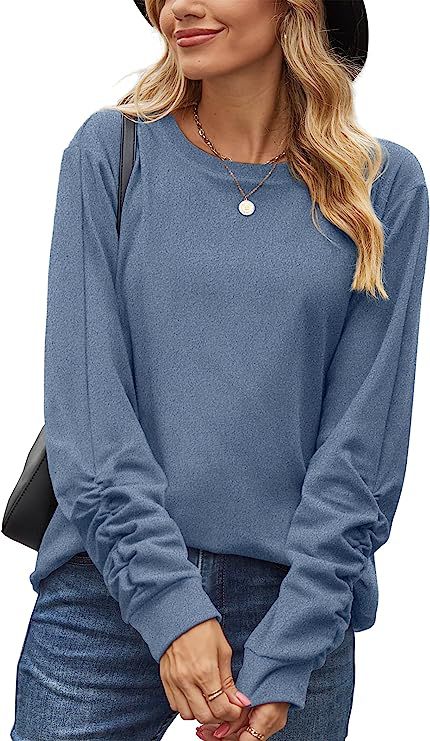 Damen lässiges Langarmshirt aus weichem Baumwollmix Drune