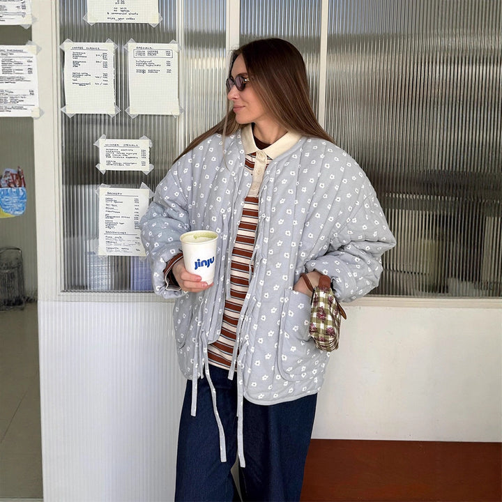 Damen Steppjacke mit großflächigen Punkten und lockerer Passform Drune