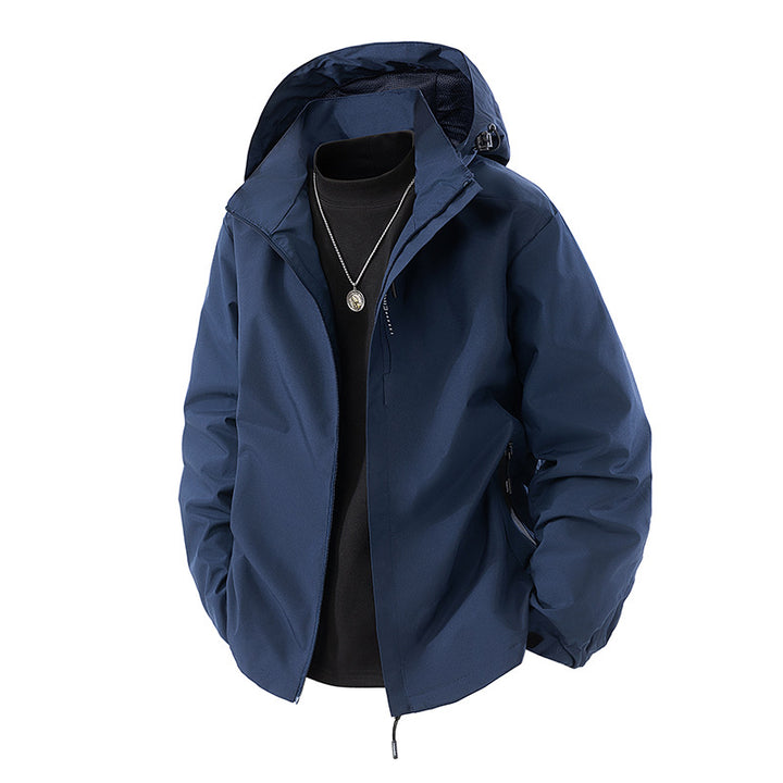 Herren nan leichte wetterfeste Softshelljacke mit verstellbarer Kapuze, winddichter Außenlage und atmungsaktivem Meshfutter Drune