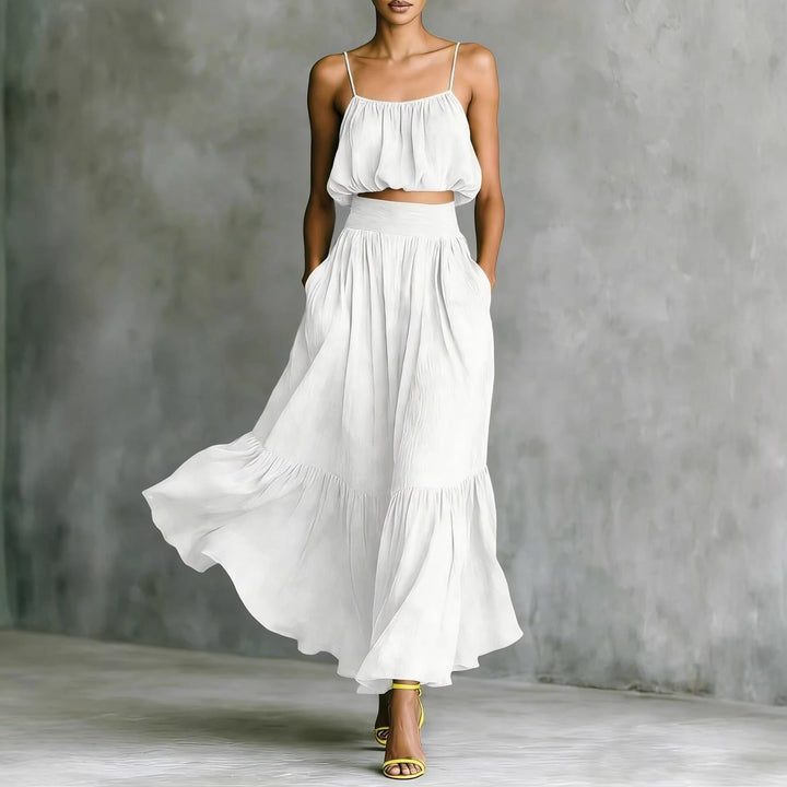 Damen Sommerliches Zweiteiler-Kleid mit fließendem Schnitt und praktischen Taschen Drune