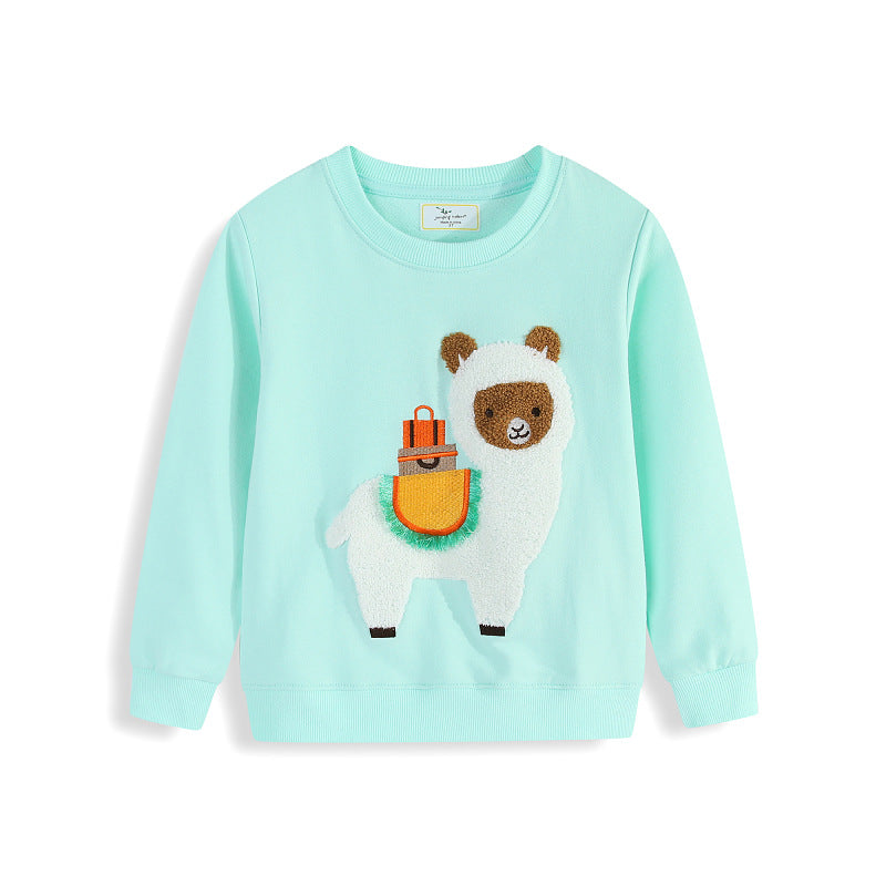 Mädchen Sweatshirt mit verspieltem Lama-Motiv Drune