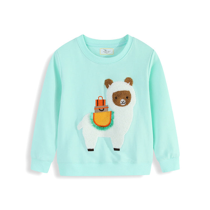 Mädchen Sweatshirt mit verspieltem Lama-Motiv Drune