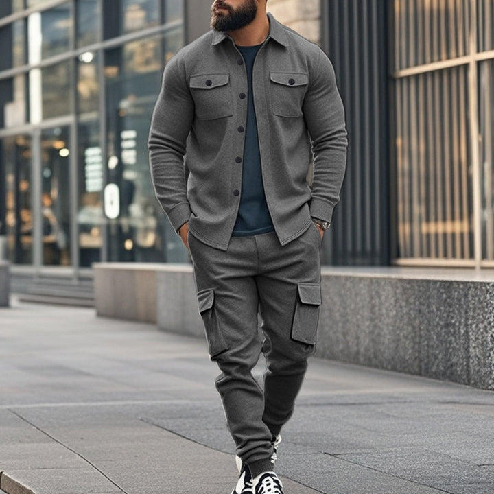 Herren nan Overshirt-Jacke im urbanen Utility-Look mit aufgesetzten Brusttaschen Drune