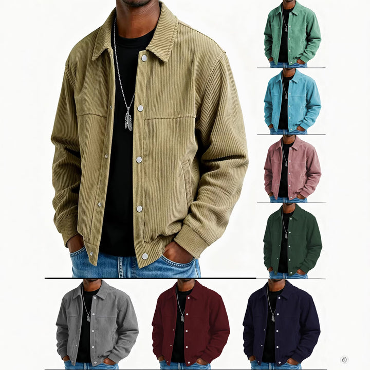 Herren Cordjacke mit Taschen und gestepptem Design Drune