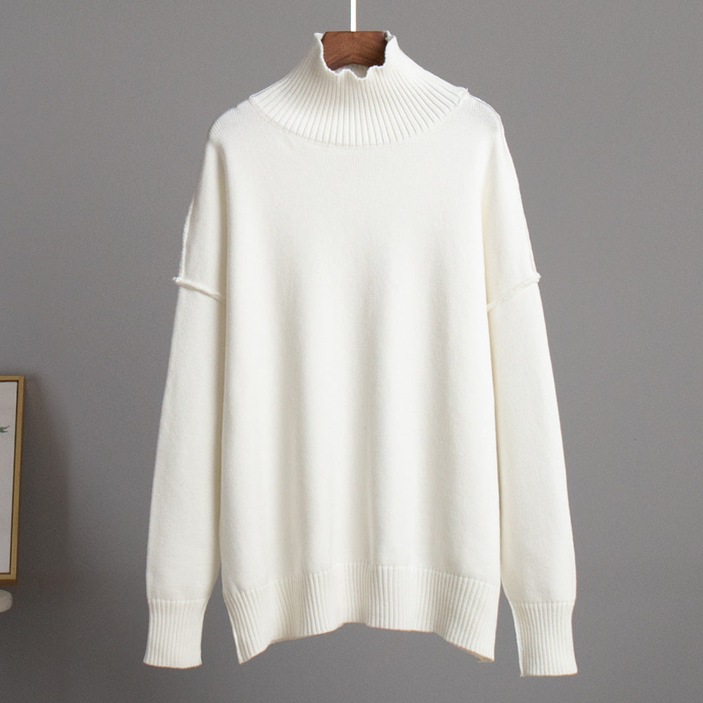 Damen Grobstrickpullover mit hohem Rollkragen und lässigem Schnitt Drune
