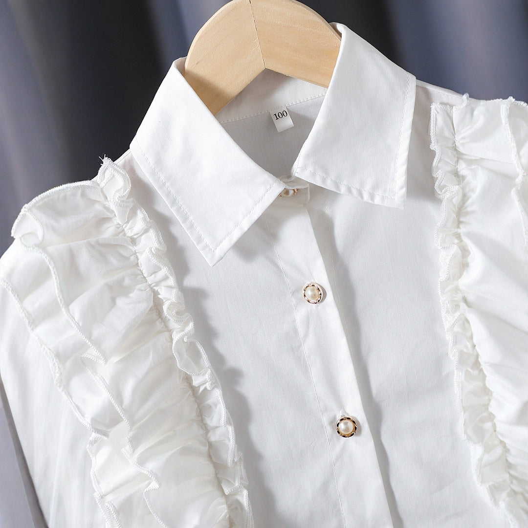 Mädchen Bluse mit Rüschendetails und eleganten Puffärmeln Drune