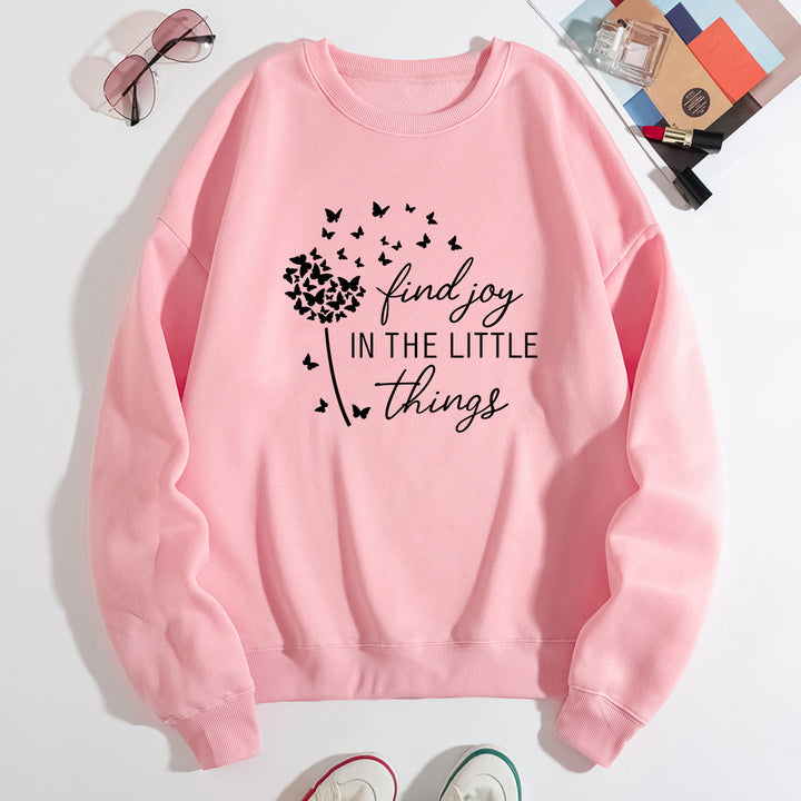 Damen Sweatshirt mit motivierendem Spruch und floralem Aufdruck Drune
