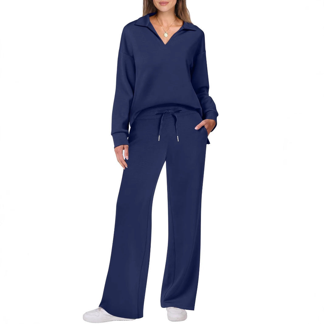 Damen lässiges Set aus oversized Pullover und weitem Jogginghose Drune