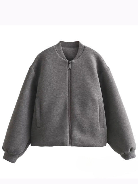 Damen sportliche Zip-Jacke mit weitem Schnitt Drune