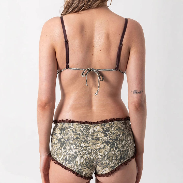 Damen Bikini-Set mit frischem Camouflagemuster und Rüschendetails Drune