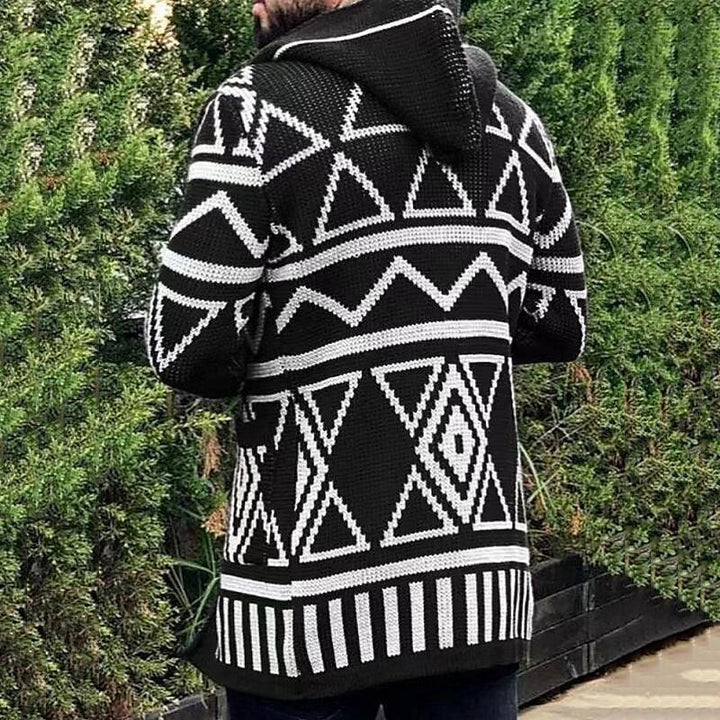 Herren Strickjacke mit kreativem Muster und offener Front Drune