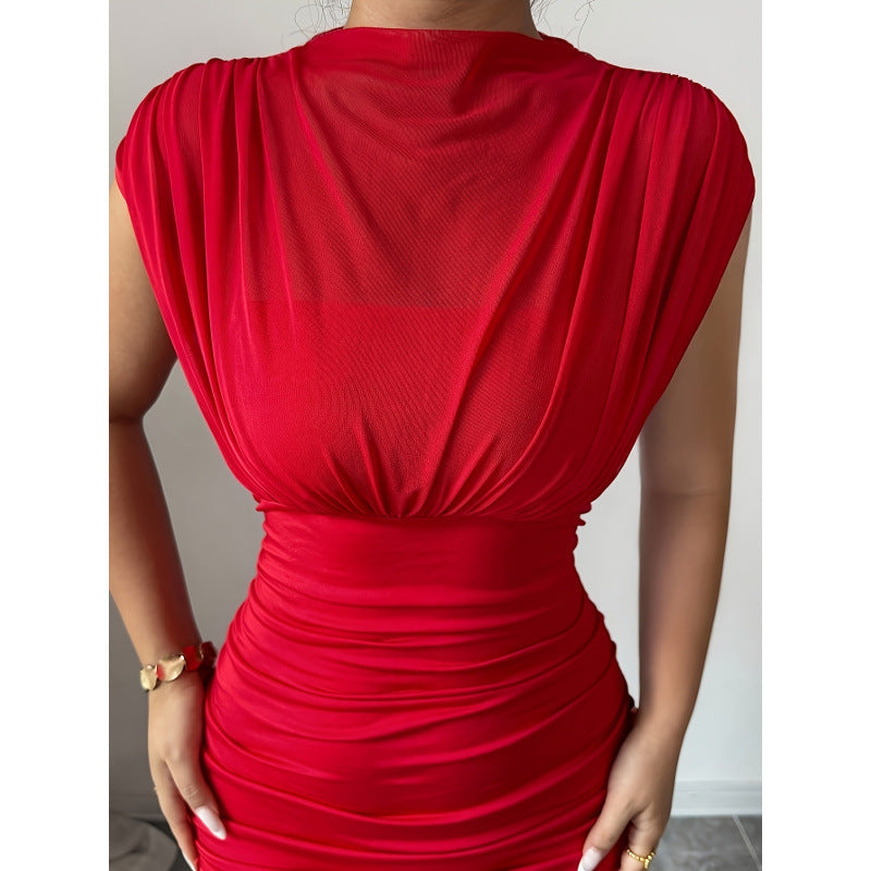 Damen Elegantes Maxikleid mit figurbetontem Schnitt und fließendem Rock Drune