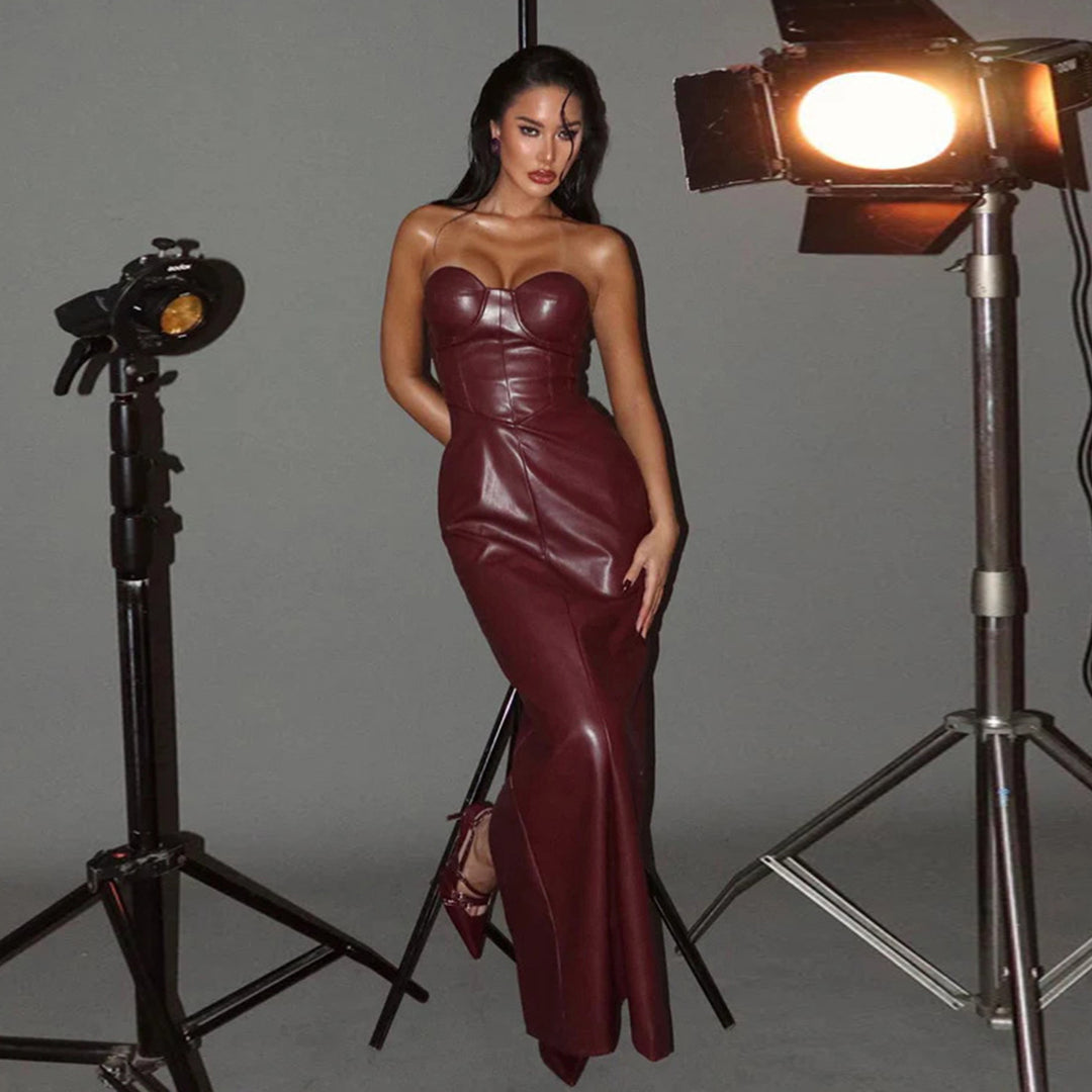 Damen Korsett-Oberteil im eleganten Look mit figurbetonendem Schnitt und strapazierfähigem Kunstleder Drune