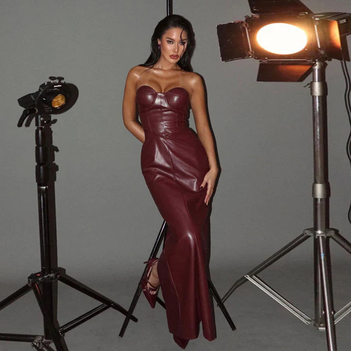Damen Korsett-Oberteil im eleganten Look mit figurbetonendem Schnitt und strapazierfähigem Kunstleder Drune