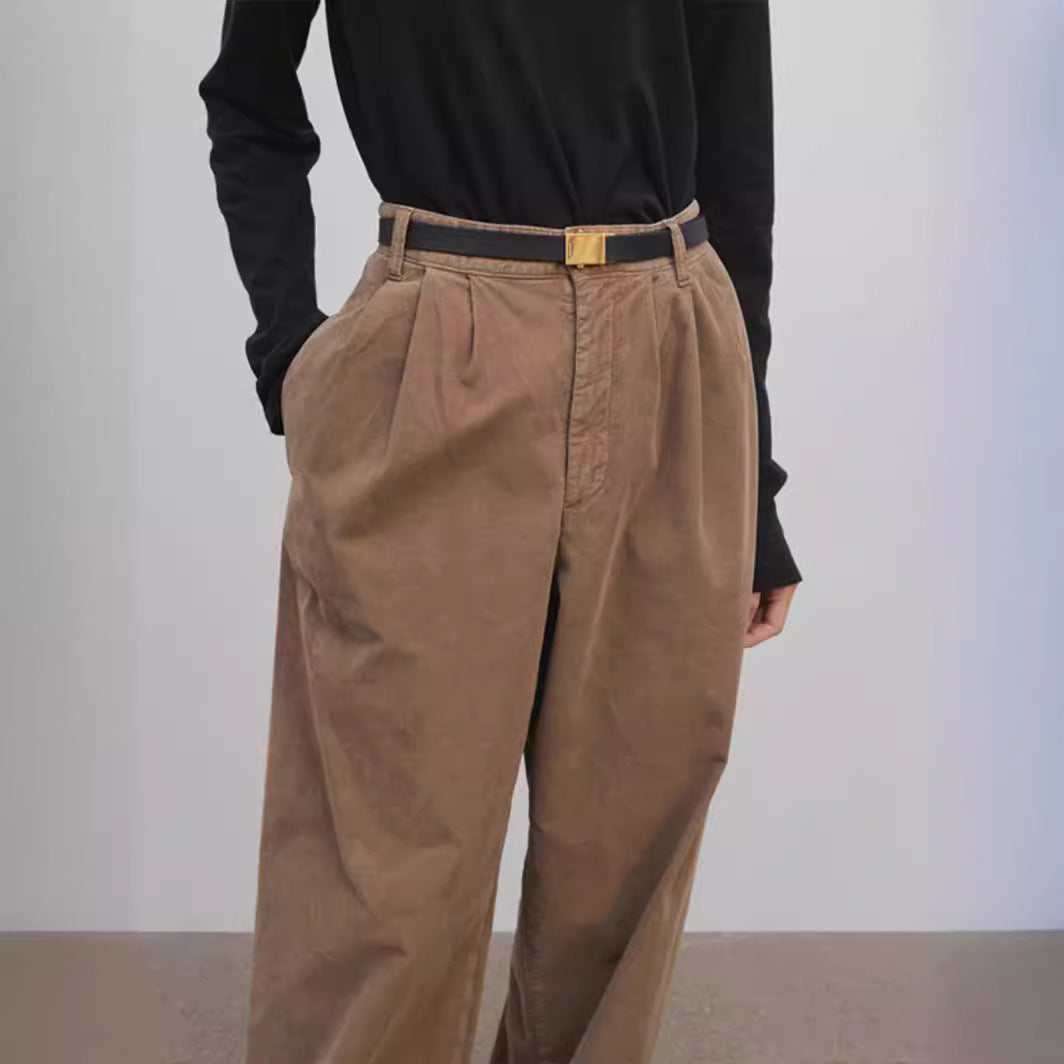 Damen Elegante und weit geschnittene Chino-Hose Drune
