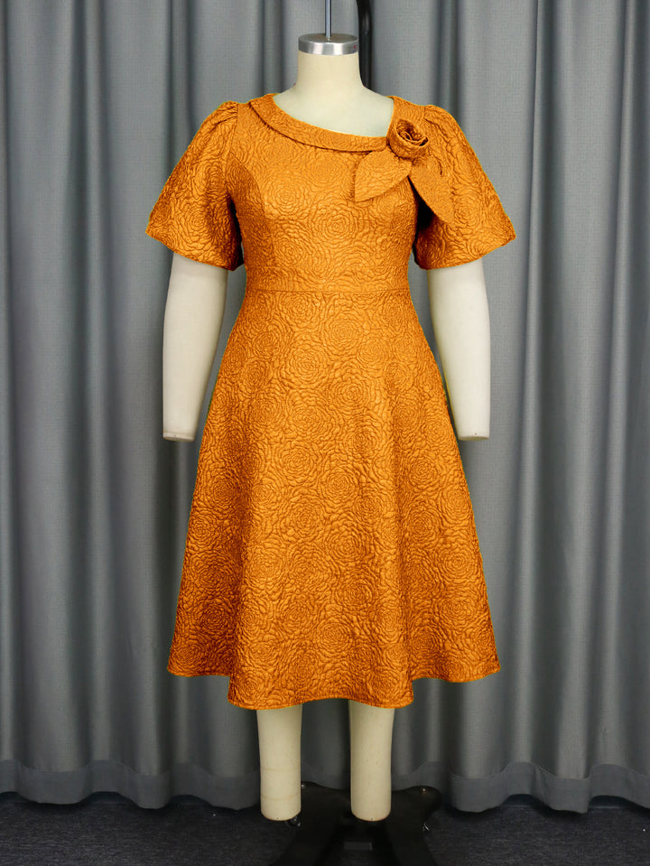 Damen Freizeitkleid mit floralem Strukturmuster Drune