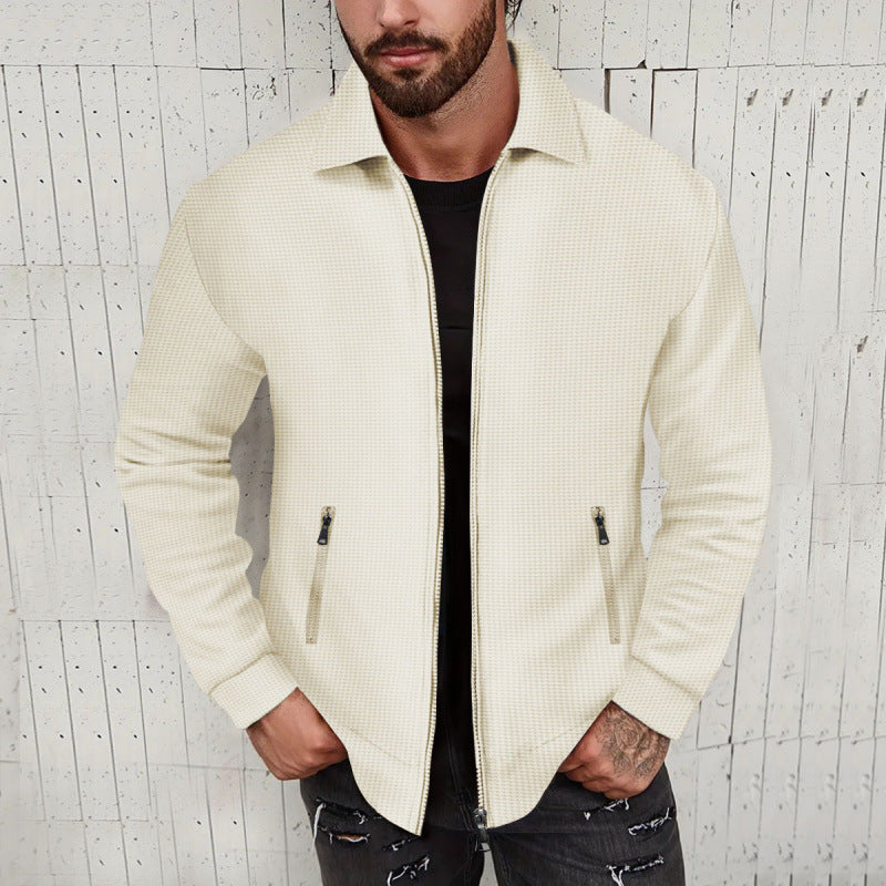 Herren modische Sweatjacke mit strukturierter Oberfläche und praktischen Reißverschlusstaschen Drune