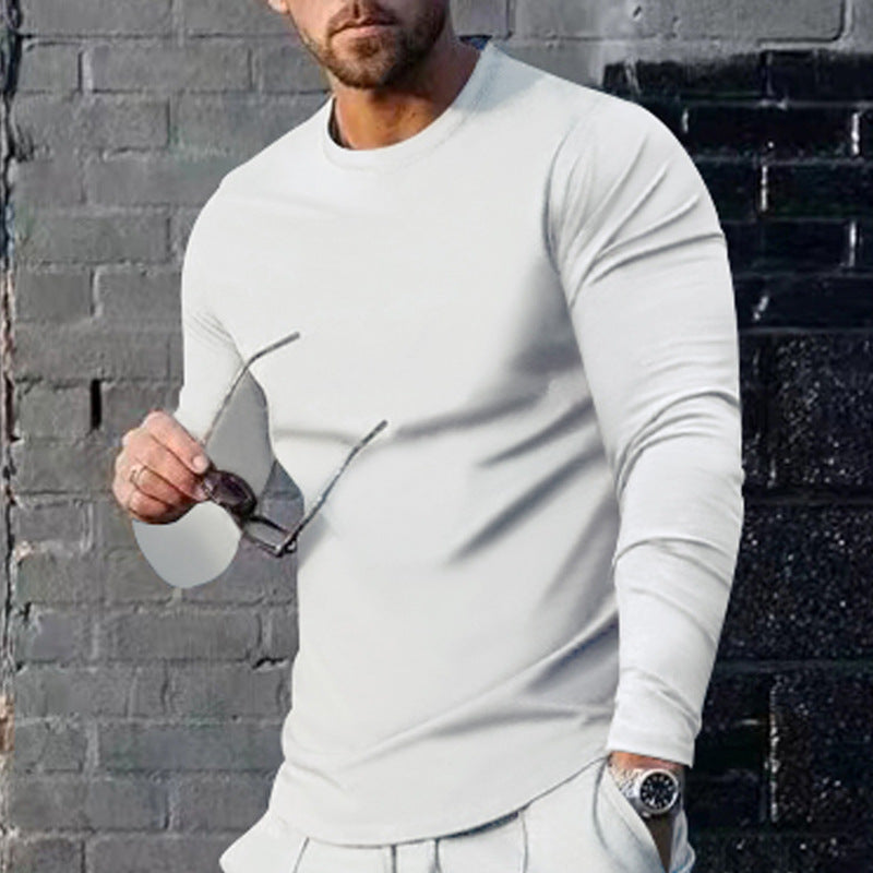 Herren hochwertiges Langarmshirt mit stylishem Rundhalsund und weicher Baumwollmischung Drune