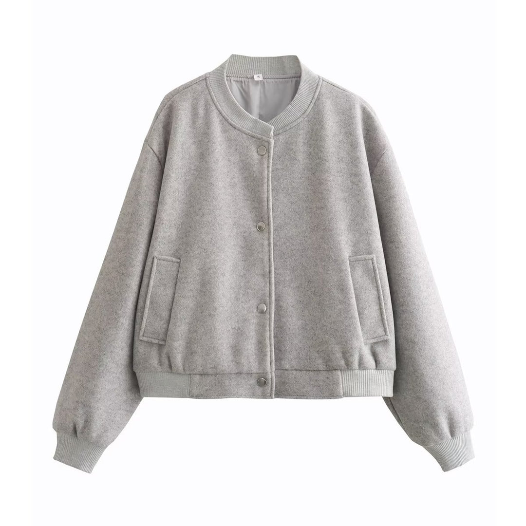 Damen modische Sweatjacke mit Knopfverschluss und praktischen Taschen Drune