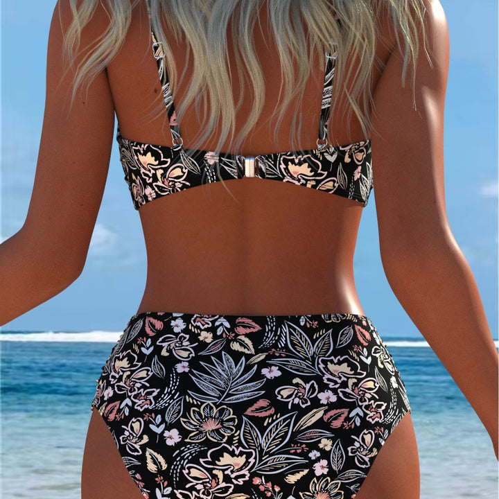 Damen Balconette-Bikini mit hohem Taillen-Schnitt und dekorativem Muschel-Detail Drune