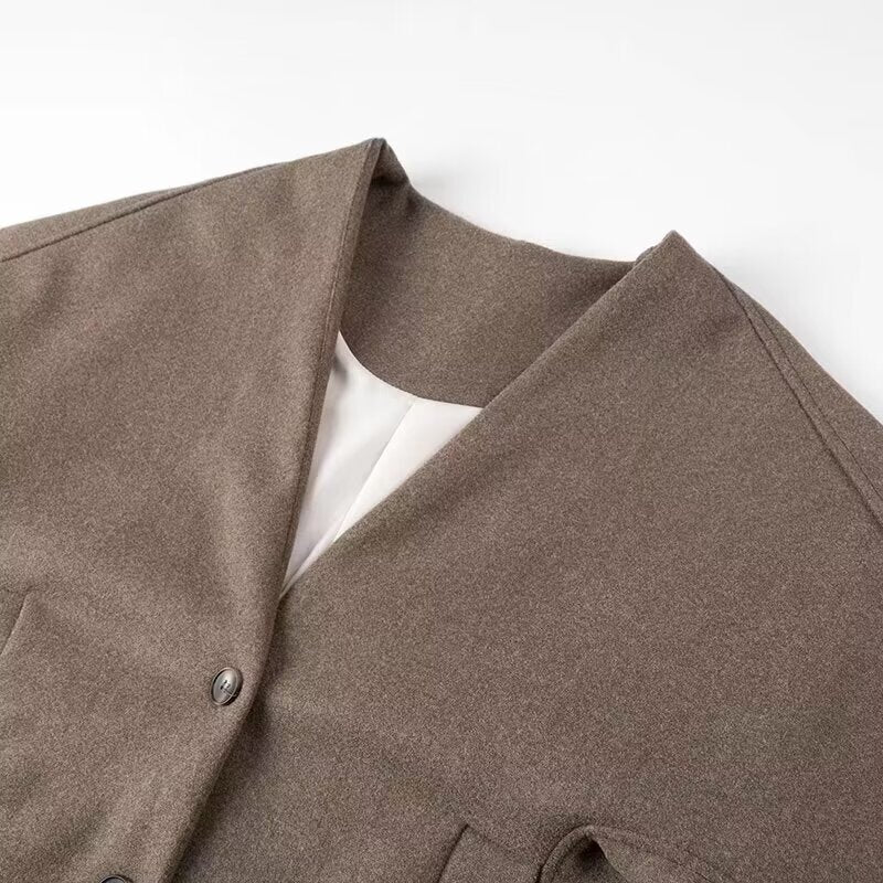 Damen elegante Blazerjacke mit Klassischem Schnitt und Praktischen Taschen Drune