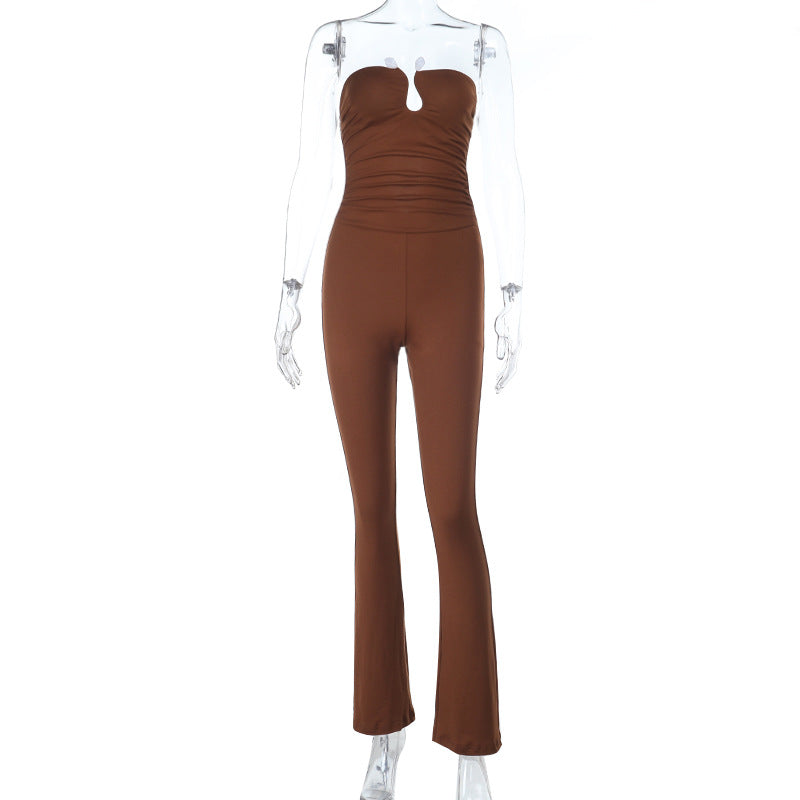 Damen Stilvolles Jumpsuit mit tailliertem Schnitt und ausgeschnittenem Detail Drune