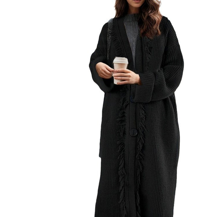 Damen Grobstrickcardigan mit lässigem Fransen-Design Drune