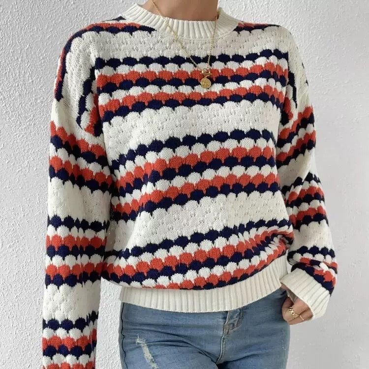 Damen Strickpullover mit strukturiertem Muster Drune