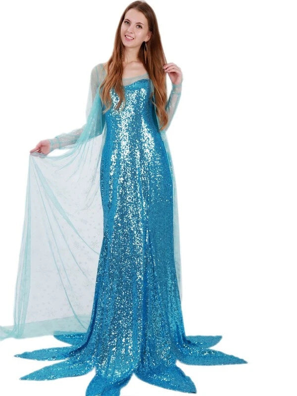 Damen Glitzerndes Meerjungfrauen-Kleid mit schimmerndem Überrock und herzförmigem Ausschnitt Drune