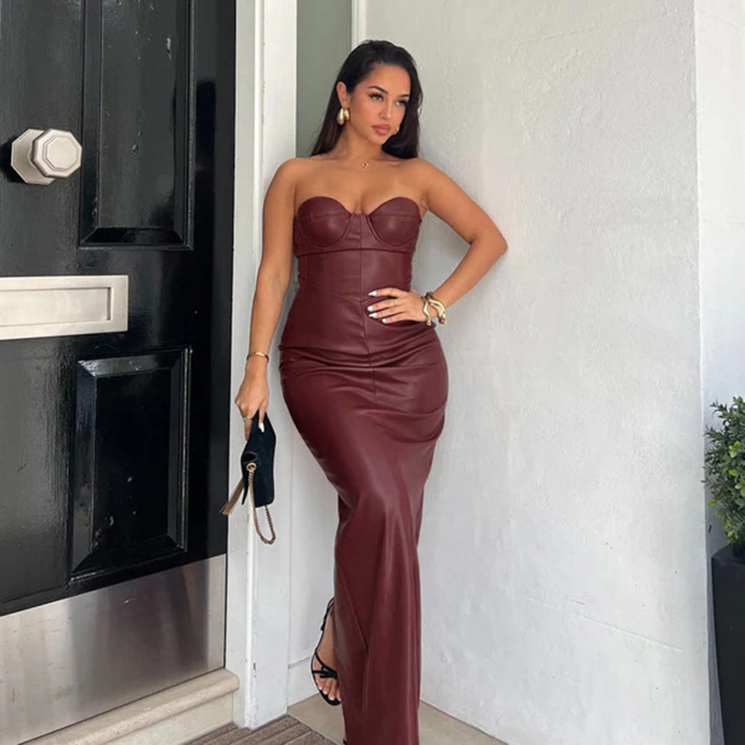 Damen Korsett-Oberteil im eleganten Look mit figurbetonendem Schnitt und strapazierfähigem Kunstleder Drune