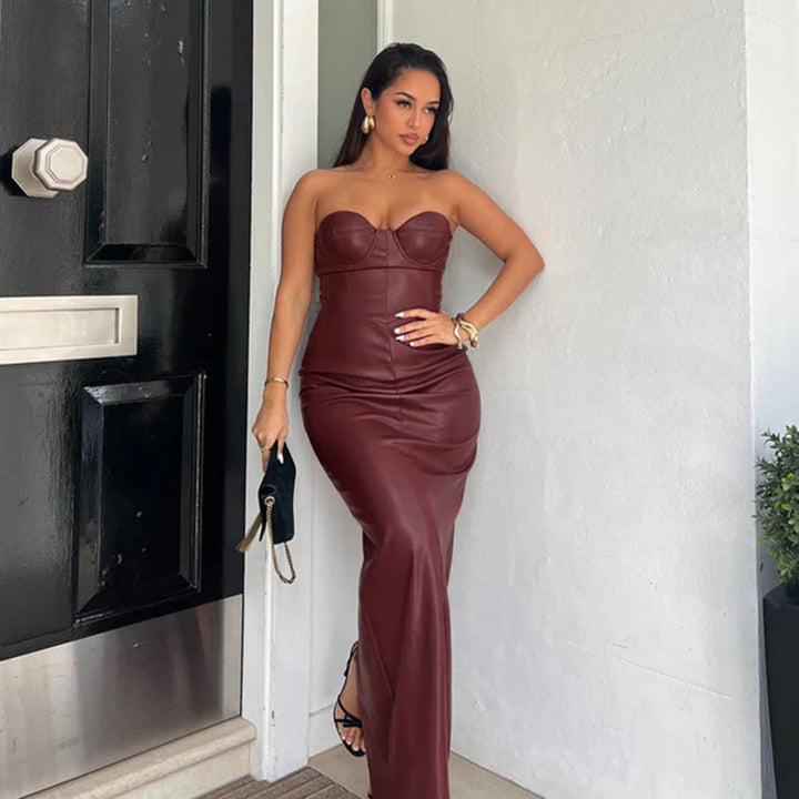 Damen Korsett-Oberteil im eleganten Look mit figurbetonendem Schnitt und strapazierfähigem Kunstleder Drune