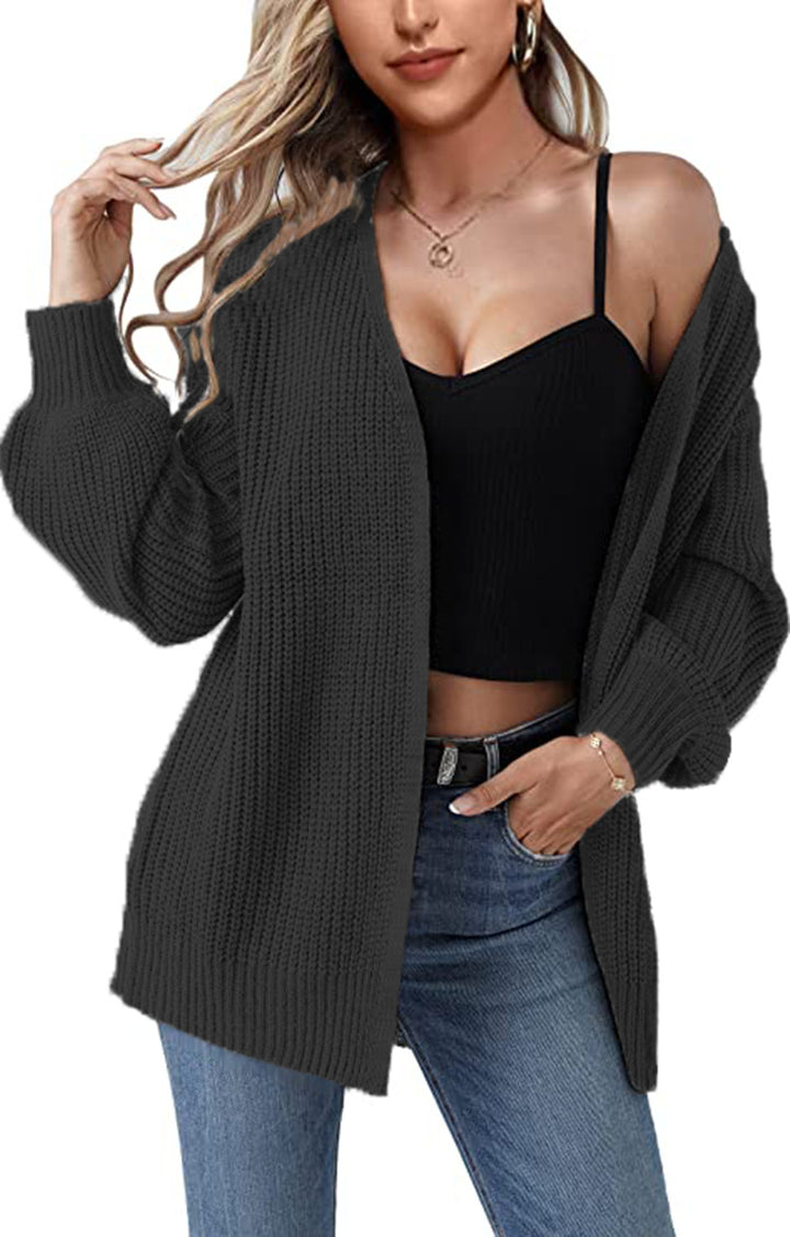 Damen Grober Strickcardigan mit offenen Fronten und lässigem Schnitt Drune