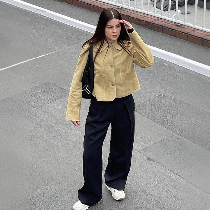 Damen Kunstlederjacke im zeitlosen Design mit eleganten Details Drune