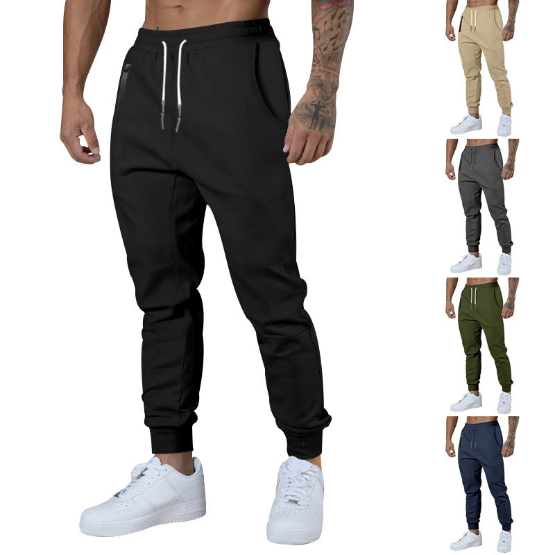 Herren nan athletische Jogginghose mit konischem Bein, Reißverschlusstaschen und elastischem Bund Drune