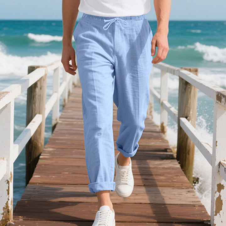Herren Bequeme Strandhose mit verstellbarem Kordelzug Drune