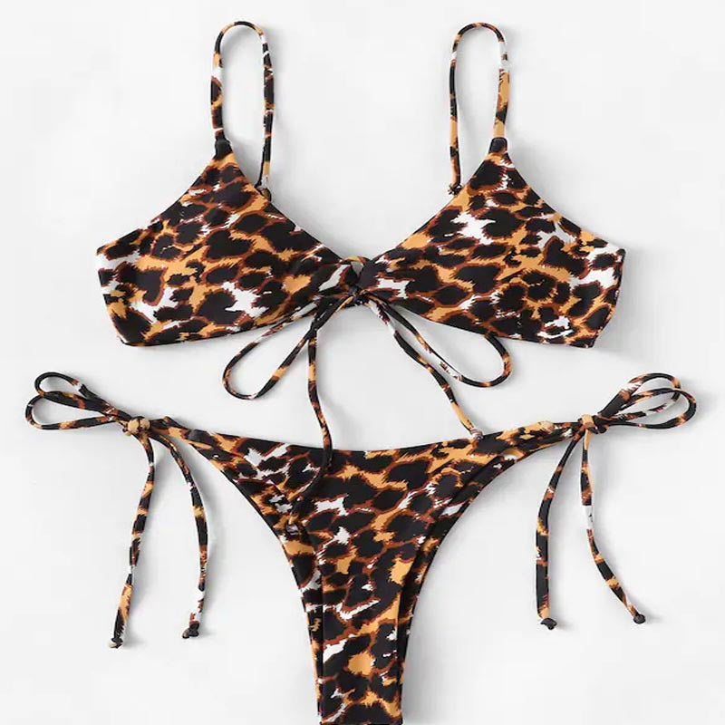 Damen Tiermuster Triangel-Bikini Drune
