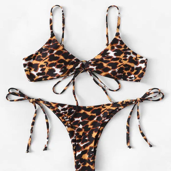 Damen Tiermuster Triangel-Bikini Drune