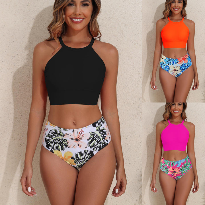 Damen Sportliches Bikini-Set mit hoch geschnittenem Unterteil und modernem Rücken Drune