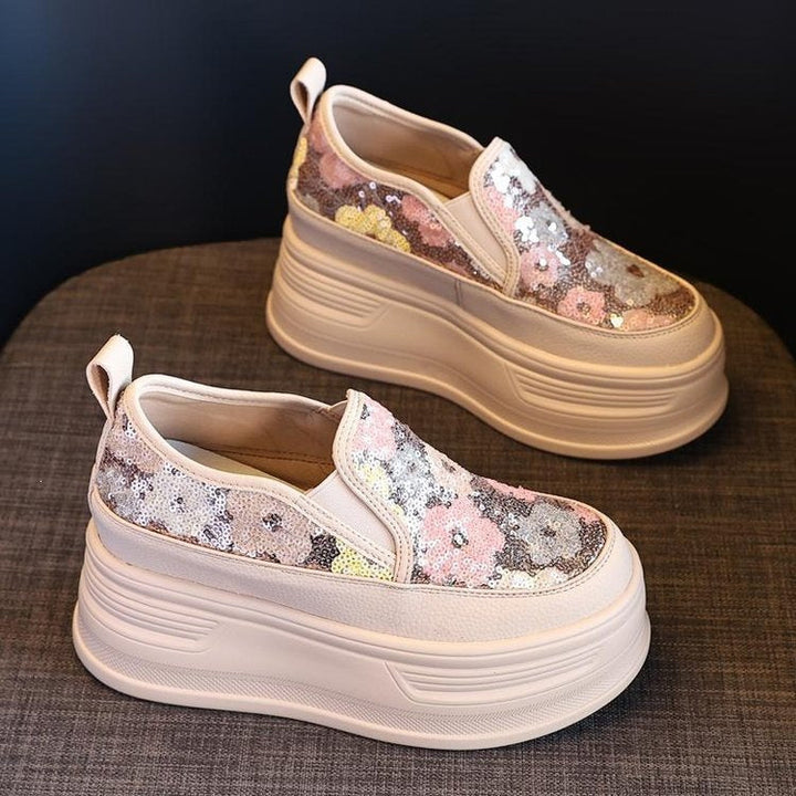 Damen Plateausneakers mit funkelnden Pailletten und elastischem Einschlupf Drune