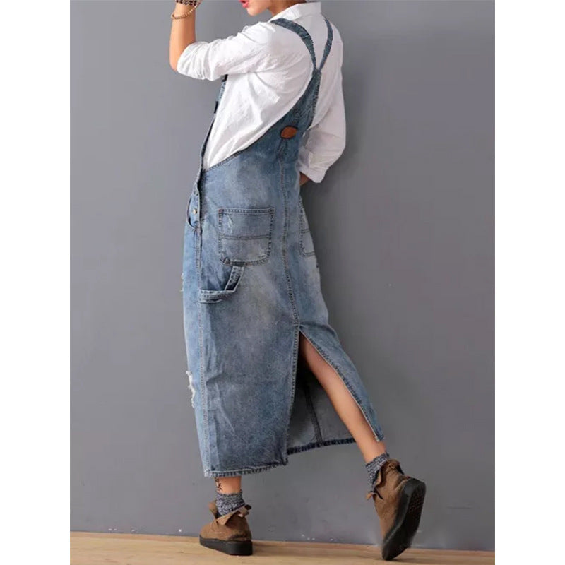 Drune | Damen-Jeansrock mit Trägern