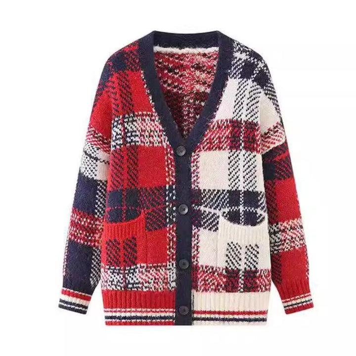 Damen gestreifter Strickcardigan Drune