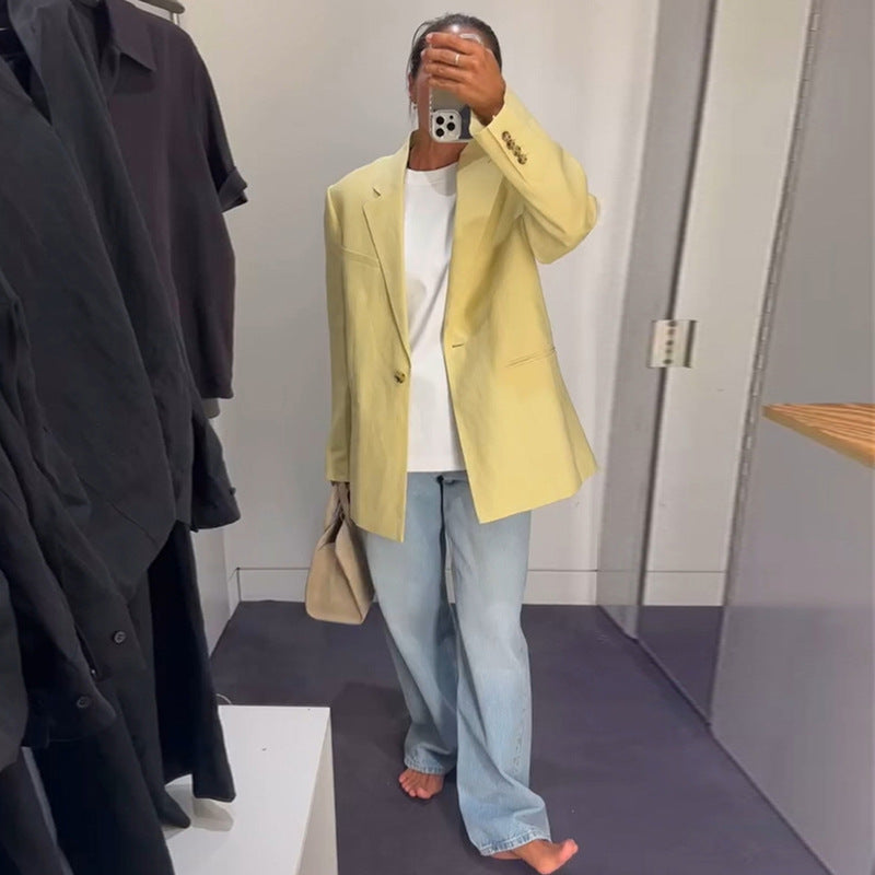 Damen lässiger Leinenblazer Drune
