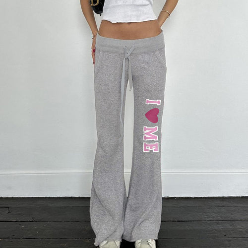 Damen Freizeit-Hosen mit hohem Bund und modischem Schriftzug Drune