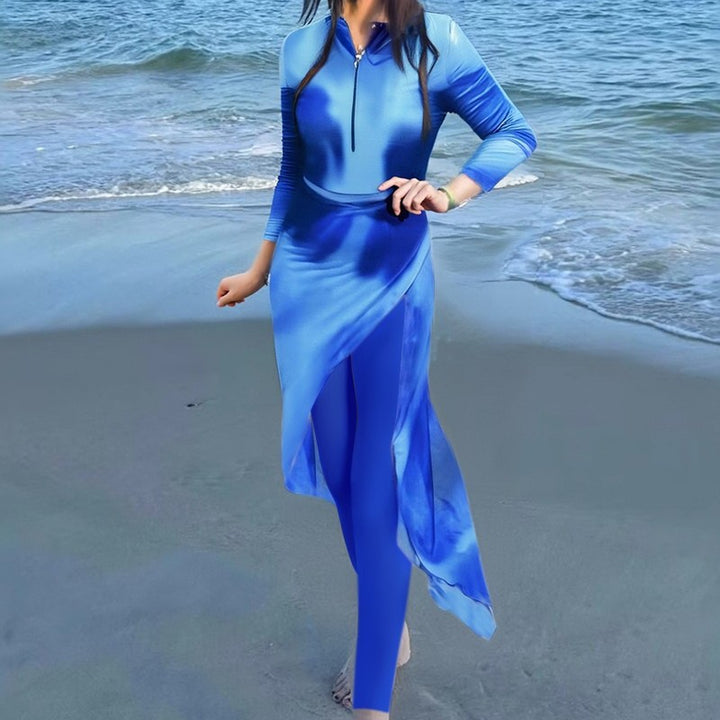Damen Sportliches Strandkleid mit langen Ärmeln Drune
