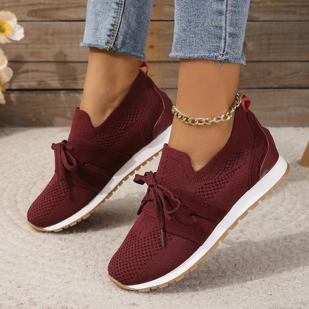 Damen nan leichte Strick-Sneaker mit ergonomischem Memory-Fußbett und rutschfester Profilsohle Drune