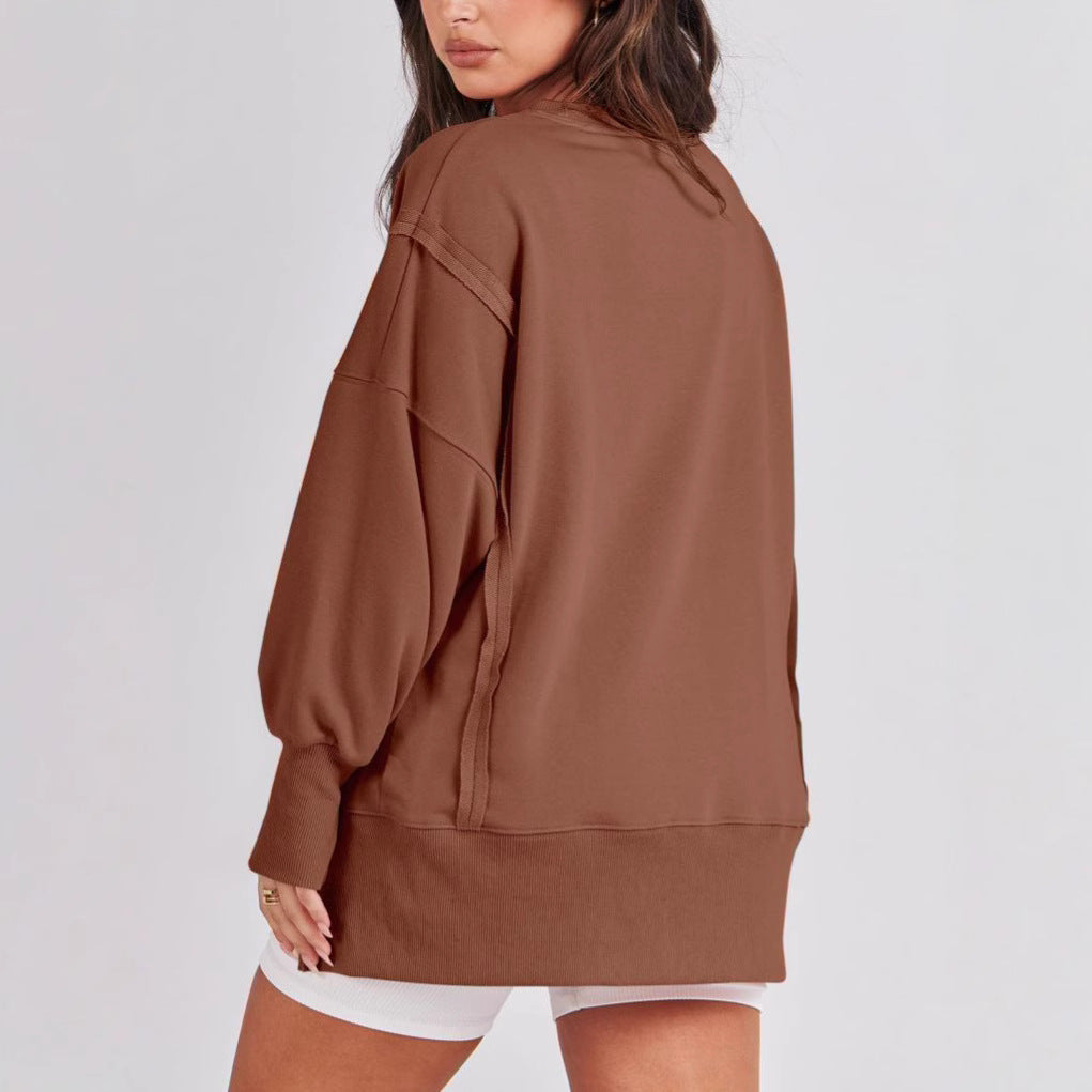 Damen lässiger oversized Sweatshirt mit Raglanärmeln Drune