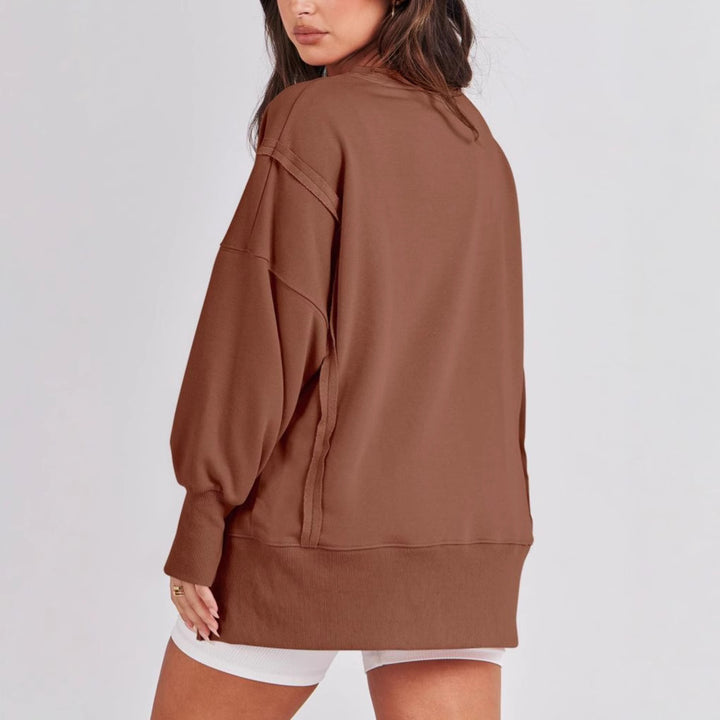 Damen lässiger oversized Sweatshirt mit Raglanärmeln Drune
